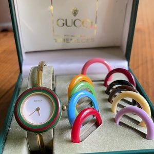 Authentic Gucci multi-color interchangeable watch